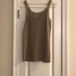 Cami with lace trim. Never worn